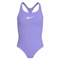 Nike Бански Костюм Момиче Swoosh Swimsuit Junior Girls Light Thistle 