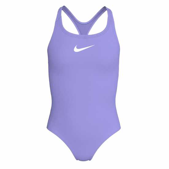 Nike Бански Костюм Момиче Swoosh Swimsuit Junior Girls Light Thistle 