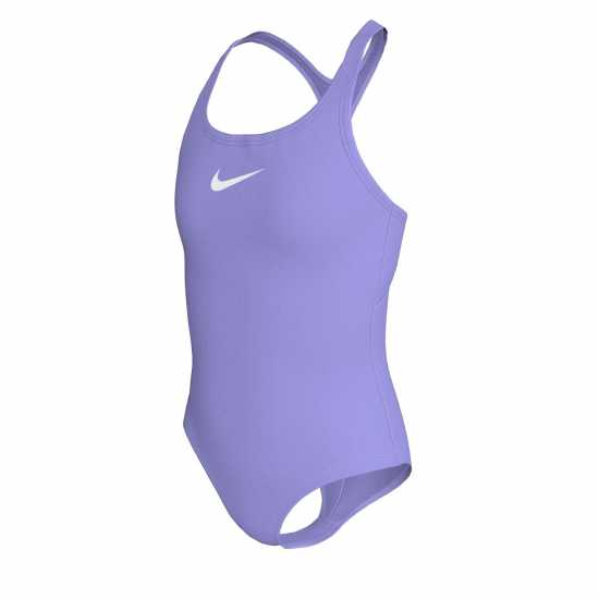 Nike Бански Костюм Момиче Swoosh Swimsuit Junior Girls Light Thistle 