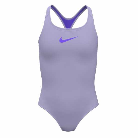 Nike Бански Костюм Момиче Swoosh Swimsuit Junior Girls Lilac Bloom Детски бански и бикини