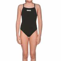 Arena Girls Sports Swimsuit Solid Lightech Black/White Детски бански и бикини
