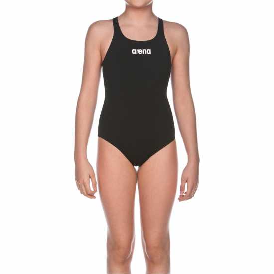 Arena Girls Sports Swimsuit Solid Swim Pro Black/White Детски бански и бикини