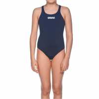 Arena Girls Sports Swimsuit Solid Swim Pro Navy/White Детски бански и бикини