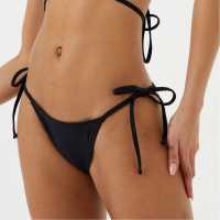 Jack Wills Tie Side Bikini Bottom Black Дамско облекло плюс размер