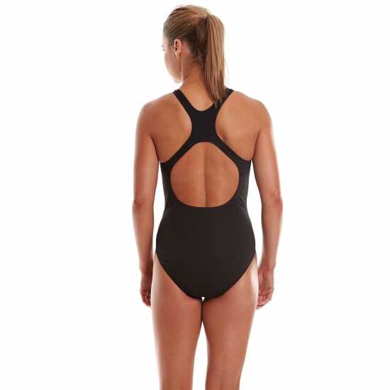Speedo Endurance+ Medalist Swimsuit Womens Черно Дамски бански