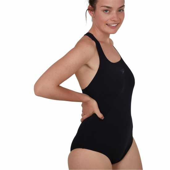 Speedo Endurance+ Medalist Swimsuit Womens Черно Дамски бански