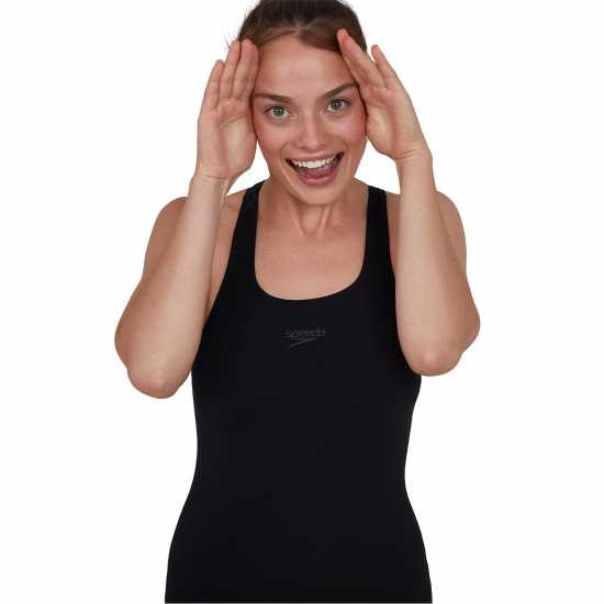 Speedo Endurance+ Medalist Swimsuit Womens Черно Дамски бански