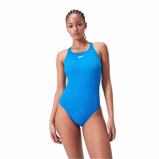 Speedo Endurance+ Medalist Swimsuit Womens Бонди Блу Дамски бански
