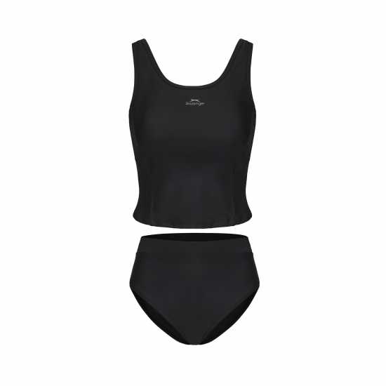 Дамски бански Slazenger Tankini Set Ladies Черно Slazenger Tankini Set Ladies Черно Дамски бански