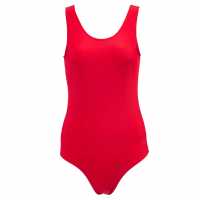 Slazenger Дамски Бански Костюм Basic Swimsuit Ladies Red Дамски бански