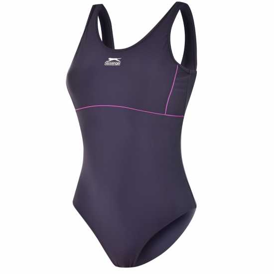 Slazenger Дамски Бански Костюм Lycra® Xtra Life ™ Basic Swimsuit Ladies Navy Дамски бански
