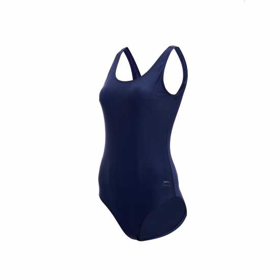 Slazenger Дамски Бански Костюм Lycra® Xtra Life ™ Basic Swimsuit Ladies Navy Дамски бански