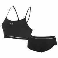 Slazenger Sport Lycra® Xtra Life™ Bikini Set Womens Black Дамски бански