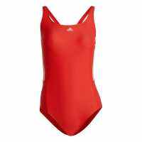 Adidas Classic 3-Stripes Swimsuit Womens Bright Red/Wht Дамски бански