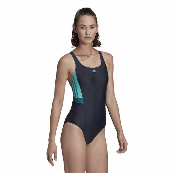 Adidas Classic 3-Stripes Swimsuit Womens Ясно синьо Дамски бански