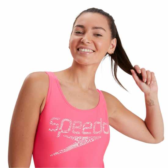 Speedo Logo U Back Swimsuit Womens  Дамски бански