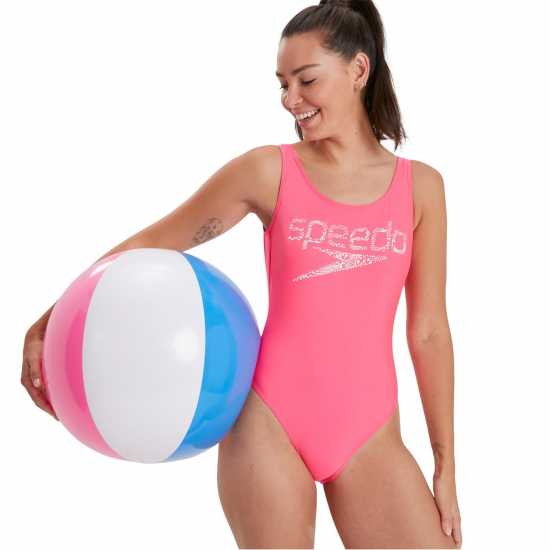 Speedo Logo U Back Swimsuit Womens  Дамски бански