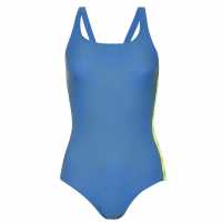 Adidas Womens Sh3.ro Tapered Swimsuit L Blue/Slime Дамски бански