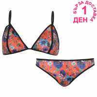 Soulcal Дамски Бикини Neon Hibiscus Bikini Ladies