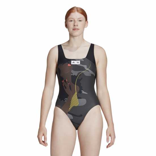 Adidas Thebe Magugu Swimsuit Womens Carbon/Black Дамски бански