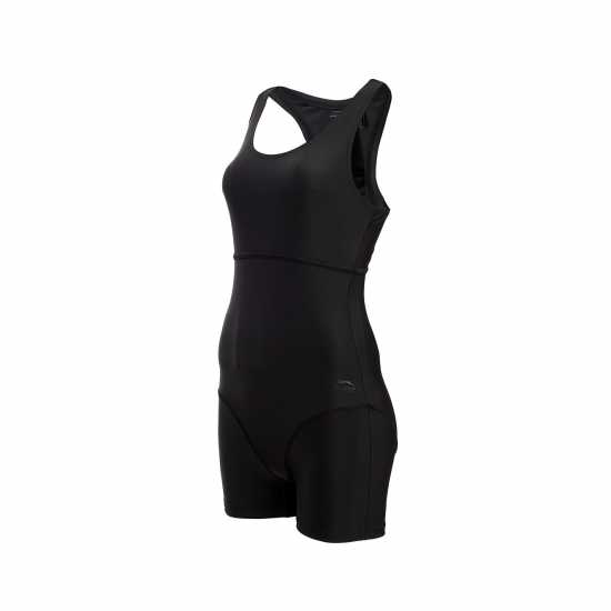 Slazenger Дамски Бански Костюм Lycra® Xtra Life™ Boyleg Swimsuit Ladies Black Дамски бански