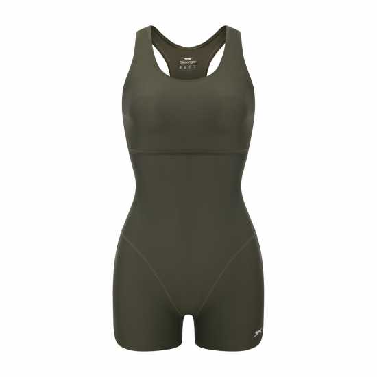Slazenger Дамски Бански Костюм Lycra® Xtra Life™ Boyleg Swimsuit Ladies Khaki Slazenger Дамски Бански Костюм Lycra® Xtra Life™ Boyleg Swimsuit Ladies Khaki