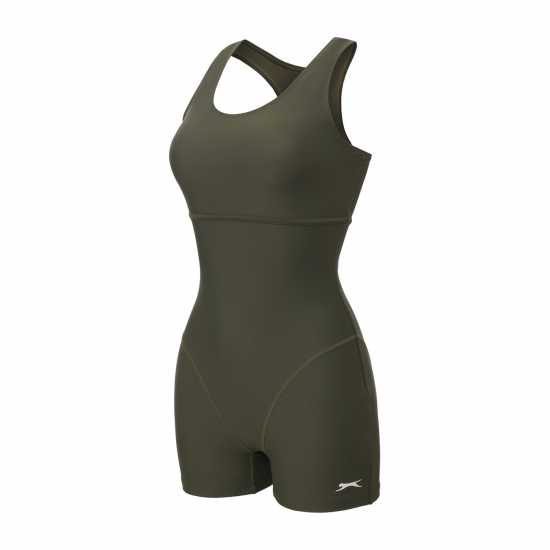 Slazenger Дамски Бански Костюм Lycra® Xtra Life™ Boyleg Swimsuit Ladies Khaki Slazenger Дамски Бански Костюм Lycra® Xtra Life™ Boyleg Swimsuit Ladies Khaki