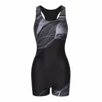 Дамски бански Slazenger Дамски Бански Костюм Lycra® Xtra Life™ Boyleg Swimsuit Ladies Черно/Сиво Slazenger Дамски Бански Костюм Lycra® Xtra Life™ Boyleg Swimsuit Ladies Черно/Сиво Дамски бански