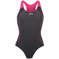 Slazenger Дамски Бански Костюм Racer Back Lycra® Xtra Life™ Swimsuit Ladies Navy Дамски бански