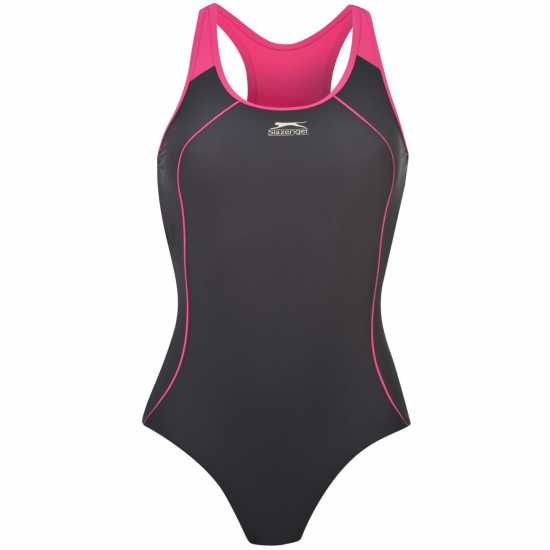 Slazenger Дамски Бански Костюм Racer Back Lycra® Xtra Life™ Swimsuit Ladies Морска синьо Дамски бански