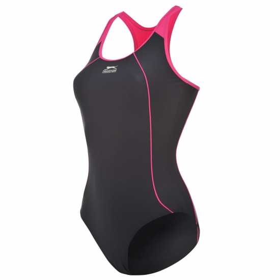 Slazenger Дамски Бански Костюм Racer Back Lycra® Xtra Life™ Swimsuit Ladies Морска синьо Дамски бански