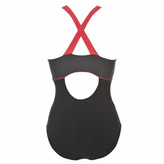 Slazenger Дамски Бански Костюм Lycra® Xtra Life ™ X Back Swimsuit Ladies Черно Дамски бански
