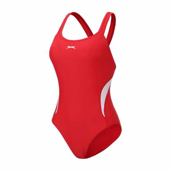 Slazenger Дамски Бански Костюм Lycra® Xtra Life ™ X Back Swimsuit Ladies Red 