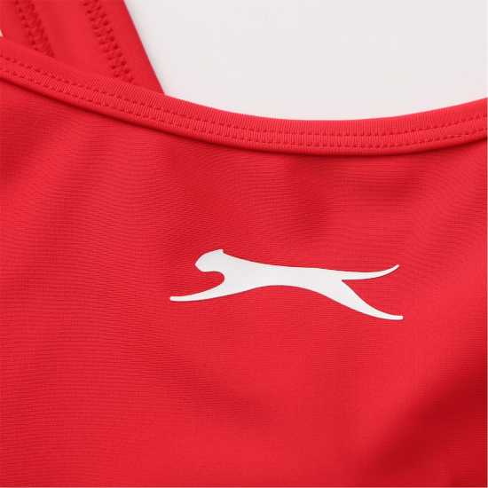 Slazenger Дамски Бански Костюм Lycra® Xtra Life ™ X Back Swimsuit Ladies Red 