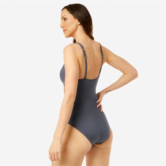 Biba Icon Swimsuit With Tummy Control Ladies Pewter Дамски бански