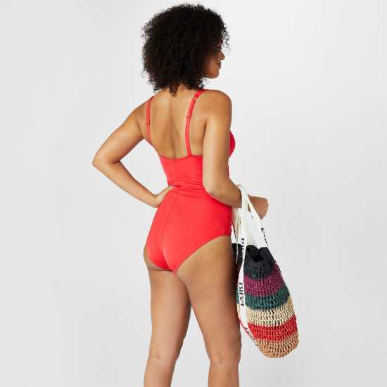 Biba Icon Swimsuit With Tummy Control Ladies Luscious Red Holiday Essentials