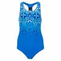 Slazenger Sport Back Swimsuit Womens Blue/Blue Дамски бански