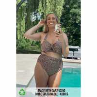 In The Style The Style X Stacey Solomon Recycled Swim Leopard Print Bikini Top  Дамски бански