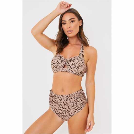In The Style The Style X Stacey Solomon Recycled Swim Leopard Print Bikini Top  - Дамски бански