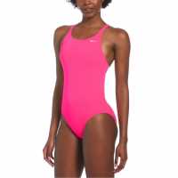 Nike Hydrastrong Solid Fastback One Piece Хипер Розово Дамски бански