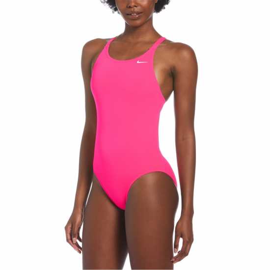 Nike Hydrastrong Solid Fastback One Piece Хипер Розово Дамски бански