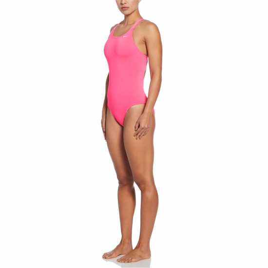 Nike Hydrastrong Solid Fastback One Piece Хипер Розово Дамски бански