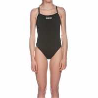 Arena Women Sports Swimsuit Solid Light Tech High Black/White Дамски бански