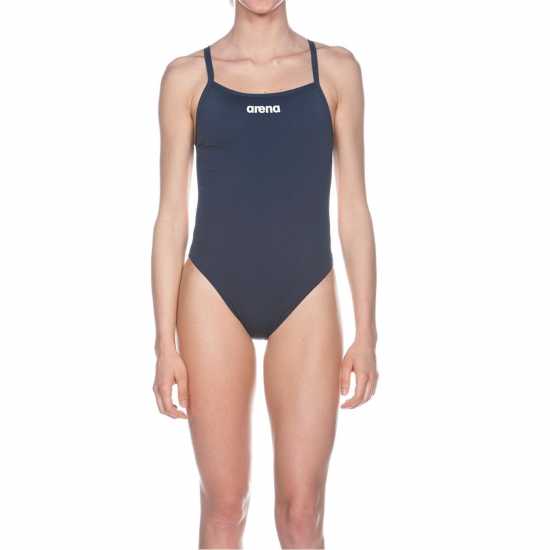 Arena Women Sports Swimsuit Solid Light Tech High Navy/White - Дамски бански