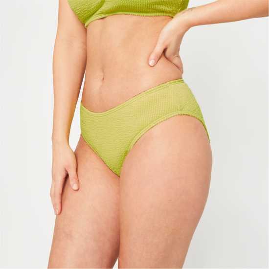 Be You Textured Bikini Bottoms Лайм Бикини танкини шорти