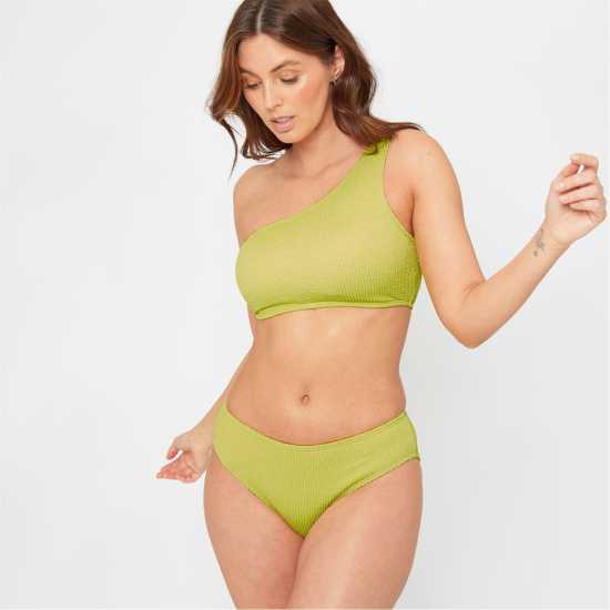 Be You Textured Bikini Bottoms Лайм Бикини танкини шорти