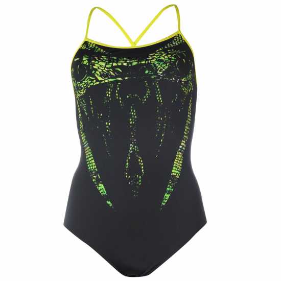 Arena Дамски Бански Jaraca Swim Suit Ladies Black/Green Дамски бански