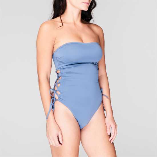 Дамски бански Firetrap Bandeau Swimsuit Womens China Blue Firetrap Bandeau Swimsuit Womens China Blue Дамски бански