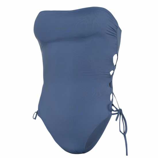 Дамски бански Firetrap Bandeau Swimsuit Womens China Blue Firetrap Bandeau Swimsuit Womens China Blue Дамски бански