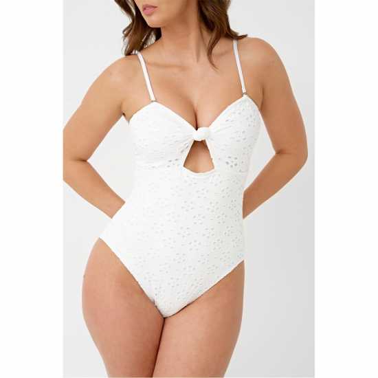 Be You Multiway Broderie Bandeau Swimsuit  